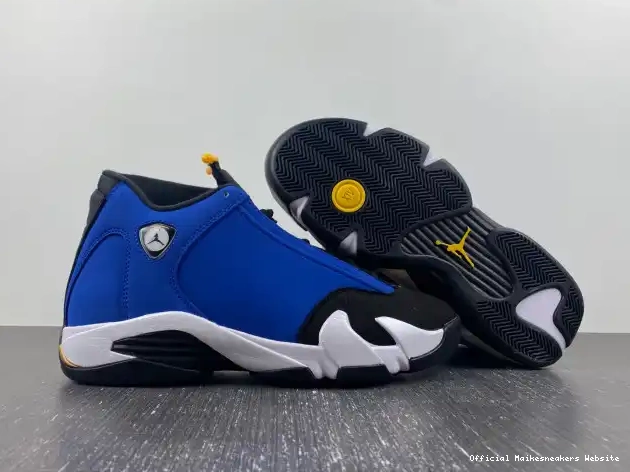 Official Maikesneakers 487471-407 Jordan 14 Retro Laney 0511
